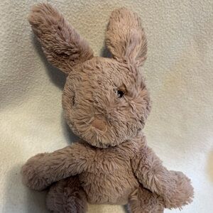 Jellycat Starry Eyed Bunny Sparkle Glitter Eye Brown Plush Toy Stuffed Animal E8